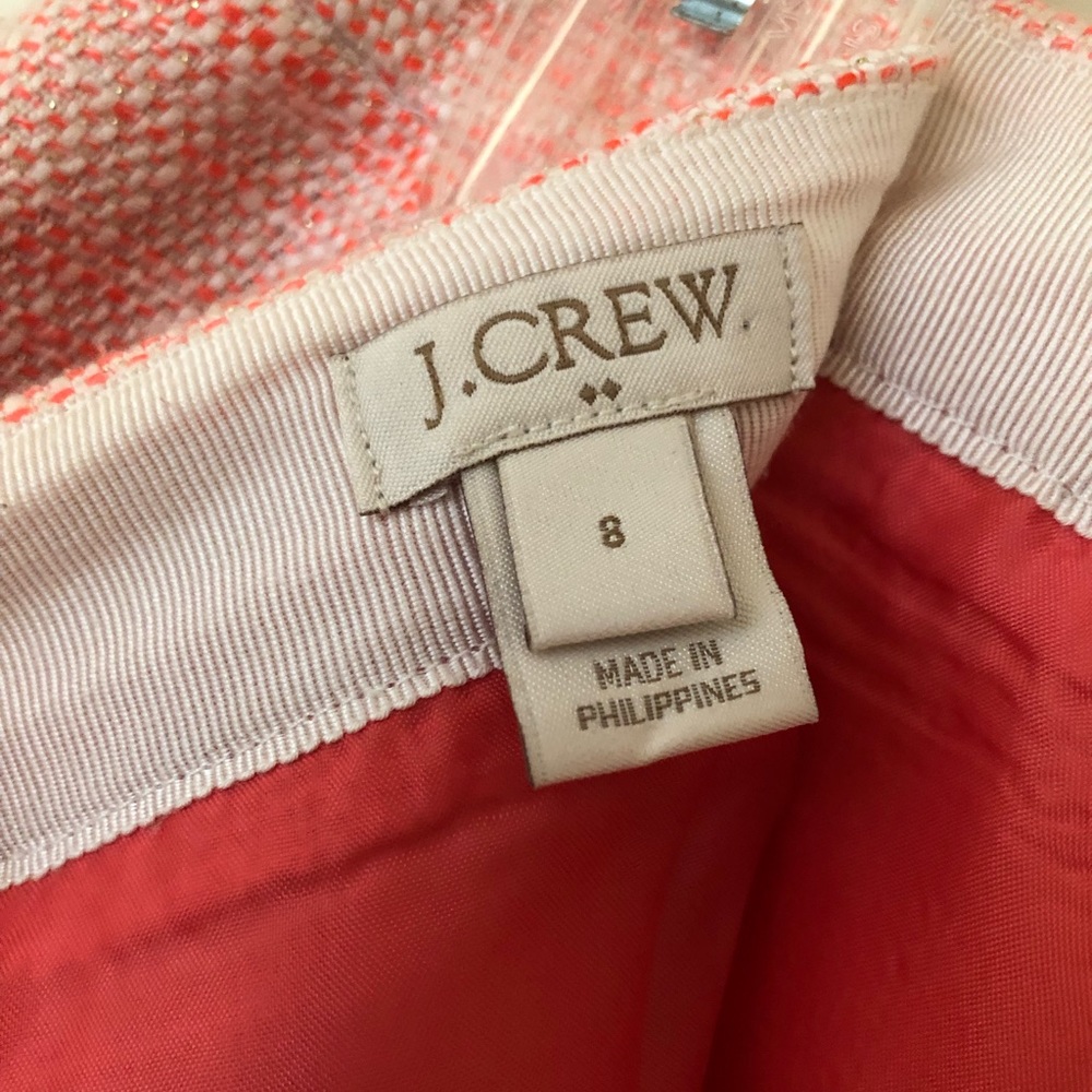 J. Crew Factory Coral and White Tweed Mini Skirt - Picture 4 of 5